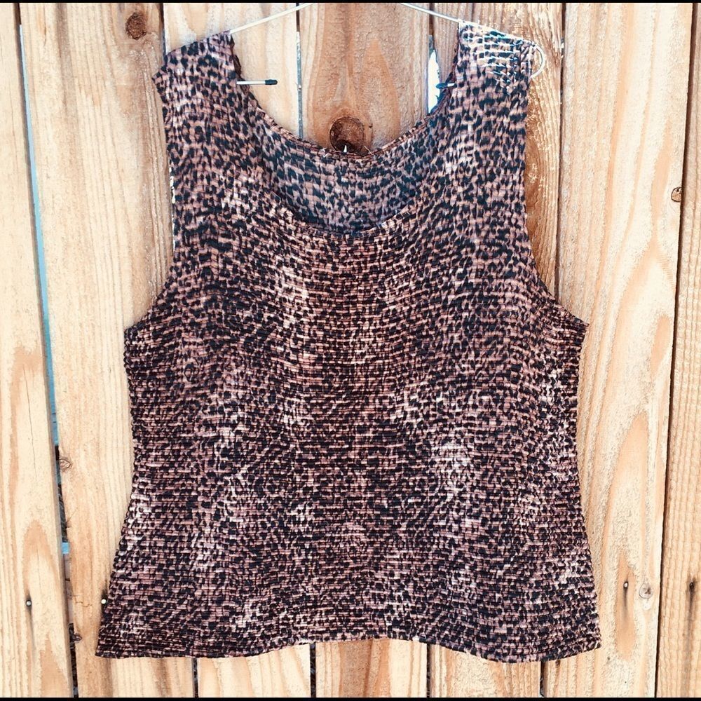 Plus 2X Animal Print Tank Top